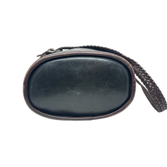 Brighton Bucket Bag Vintage Large Crossbody Pebbled Leather Black Brown‎ - Picture 8 of 11